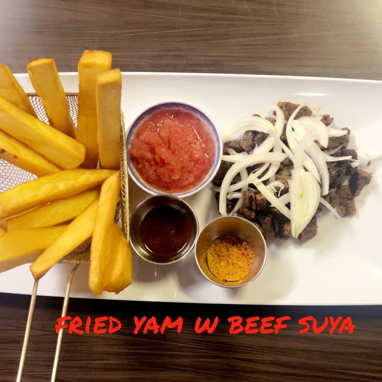 Fried Yam W Suya.