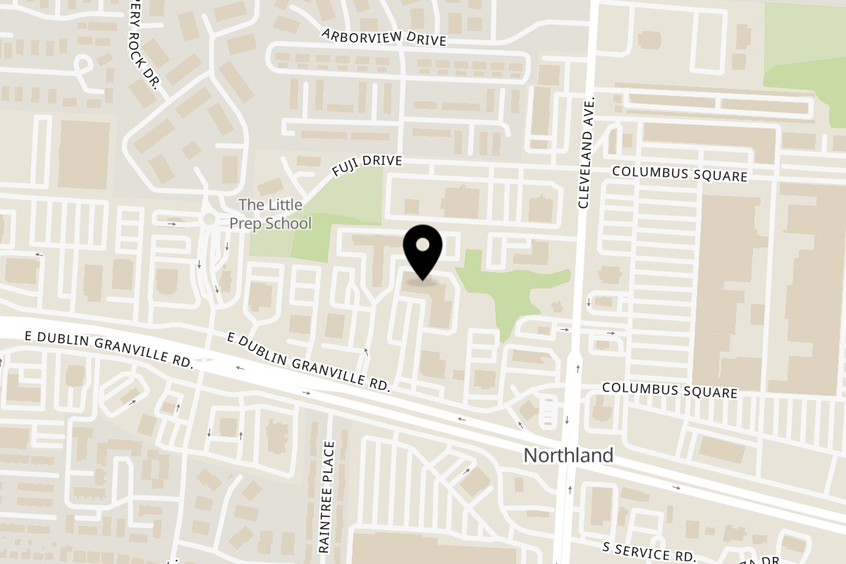 Map showing the location of PRIXYS AFRICAN RESTAURANT on 5742 Kathy Run Ln in Columbus